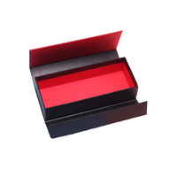 Boîte cadeau rigide personnalisée pour bijoux, cosmétiques, bougies, avec couvercle rabattable, noir et rouge, emballage de luxe, vente en gros, usine OEM ODM