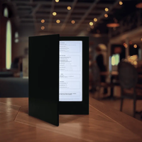 Porte-menus LED en cuir PU personnalisable SheFan A4/A5, rechargeable, éclairage intégré, épaisseur 20 mm, pour KTV et restaurants