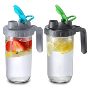 Leak-free Airtight Wide Mouth Mason Jar Pouring Spout Lid with Handle for Mason Jars