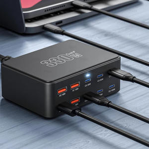 Cargador <span class=keywords><strong>GaN</strong></span> USB C de 330W, 100W PD3.0 PPS QC3.0, Estación de Carga Rápida Multipuerto para Laptop, iPhone 15 16, Samsung, Macbook Pro, Tablet - Product Image 6