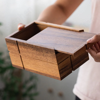 Boîte à mouchoirs en bois de luxe moderne avec distributeur de papier facial pour voiture et bureau