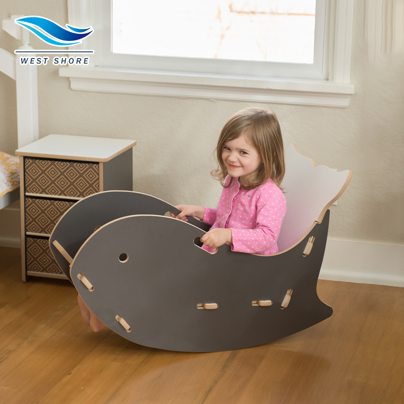 Chaise à bascule pour bébé et fauteuil inclinable Convertible en bois naturel