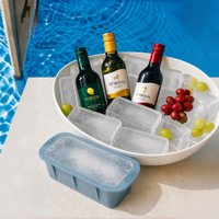 Moule à glaçons extra large avec poignées, blocs de glace à dissolution lente, en silicone réutilisable, facile à nettoyer, pour bain de glace et grand bac à glaçons