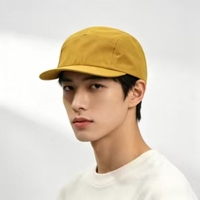 Casquette de sport unisexe personnalisable en nylon, 5 panneaux, imperméable, séchage rapide, visière plate, pour camping, course à pied, avec support de logo
