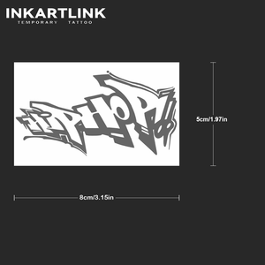 Tatouage semi-permanent tendance HIPHOP, lettrage graffiti, art de rue, imperméable, jus de fruits naturel, longue durée 2 semaines, vente en gros - Product Image 4