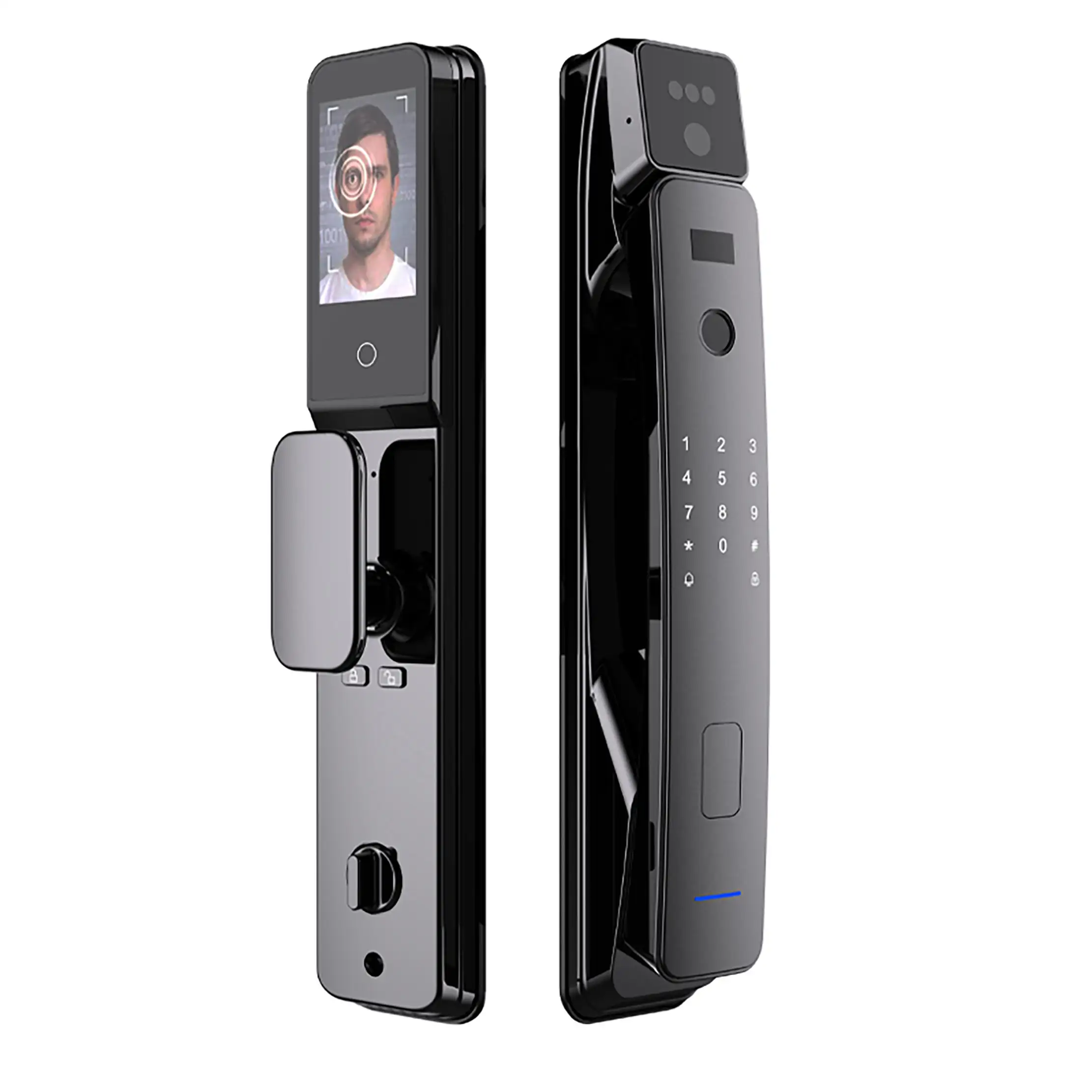 BBDHOME Tuya APP Biometric Lock IC Cardf Wifi APP Combination 3D Face Fingerprint Smart Door Lock With Camera