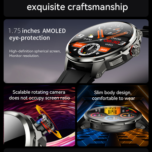 Reloj inteligente 4g con pantalla táctil Amoled de 1,75 pulgadas Wifi, llamadas Bluetooth, sistema de posicionamiento, reloj inteligente Android, tarjeta Sim 4G - Product Image 3