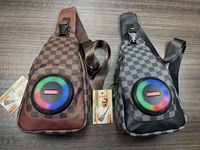 Speaker Nirkabel Model Ransel dengan Layar Tampilan Cahaya RGB Gradasi, Audio Portabel untuk Hiburan Luar Ruangan dan Rumah