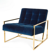 Meubles de salon très vendus, canapé simple moderne, acier inoxydable doré, fauteuil de détente moelleux, villa, balcon intérieur, fauteuil paresseux