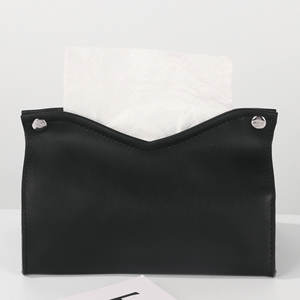 Boîte à mouchoirs en cuir minimaliste moderne, marron, en forme de V, pour bureau, maison, salle de bain, rangement pratique multi-usages - Product Image 5