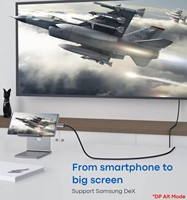 Cable Trenzado Tipo C de Ultra Alta Velocidad, Chapado en Oro de 24K, 4K, para Teléfono Android, Reproductor de DVD y Monitor a Proyector