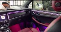Kit de panneaux de garniture en fibre de carbone style OEM ICarsin pour Porsche Macan, éclairage d'ambiance RGB, accessoires de mise à niveau de l'éclairage LED intérieur de voiture