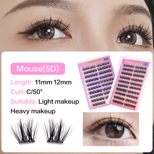 Cils à presser PRE75 5D camélia pour cils en grappes DIY - Product Image 1