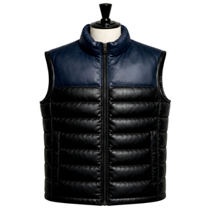 Gilet matelassé décontracté de haute qualité, conçu sur mesure, rembourré 100 % polyester, séchage rapide, respirant, fermeture éclair, pour l'hiver - Product Image 1