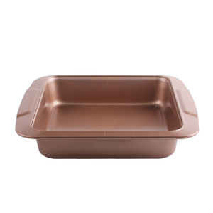 ถาดอบขนมปังเหล็กกล้าคาร์บอนทรงสี่เหลี่ยม สีเทาทอง เคลือบสารกันติด ใช้กับเตาอบได้ - Product Image 2