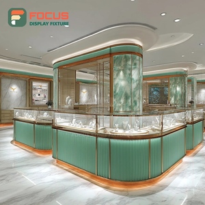 Minimalist Boutique Jewelry Display Cabinet Polished Surface Boutique Space Glass Showcase - Product Image 3