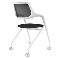 Chaise de bureau de direction avec accoudoirs et roulettes silencieuses, chaise de conférence pour immeuble de bureaux et usage scolaire