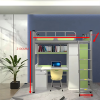 Lit superposé moderne en métal pour dortoir, utilisation efficace, idéal pour adultes, chambre, appartement, école ou auberge