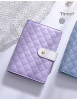 Organisateur/Planificateur d'événements transfrontalier A6 Macaron pour téléphone et pages web, journal en cuir souple PU, classeur à feuilles mobiles type enveloppe
