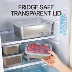 Lekfre 304 Stainless Steel Food Storage PP Flip Top Lid Dishwasher Safe Airtight Leak-Proof Eco-Friendly Modern <strong>Kitchen</strong> Design - Product Image 2