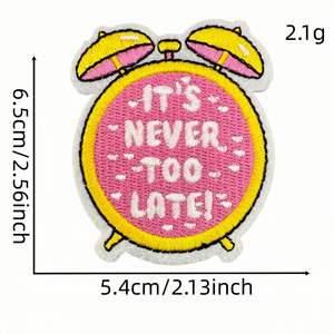 Fournisseur d'usine à long terme, patch brodé personnalisé avec slogan d'encouragement, forme irrégulière, à coller à tout moment, lettres - Product Image 3