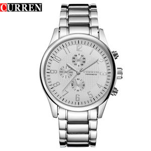 Curren 8046 New Casual Men Brand Silver Full Steel Black Dial <span class=keywords><strong>Tsar</strong></span> Bomba Sport Montres à quartz - Product Image 4