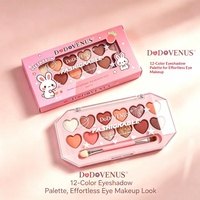 Commerce extérieur transfrontalier DoDo VENUS PD-076 Palette de fards à paupières 12g 12 couleurs Poudre nacrée Finition fine scintillante Mat Paillettes Texture fine