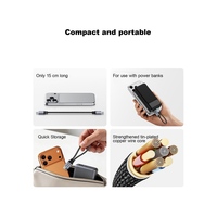 Kabel Pengisian Daya Portabel Magnetik Tipe-C ke Tipe-C 15cm Kabel Anyaman 240W Pengisian Cepat Jaket Nilon untuk Perangkat IOS