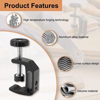 Pince universelle en C avec trous filetés 1/4 et 3/8 pour support de bureau, moniteur LCD, flash, chariots, bancs et tables de travail