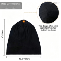 Bonnet de nuit en satin de soie personnalisé avec logo, ajustable, multi-usages, pour le soin des cheveux, pour femmes et hommes, style slouchy, pour cheveux bouclés