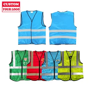 Good Quality Factory Supplier Customized Visibility Safety Vest Jacket Knitted Polyester Reflective Safety Vest