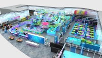 Nouvel équipement de terrain de jeu intérieur pour enfants : toboggan multilevel coloré, mur d'escalade et piscine à balles pour la récréation des enfants