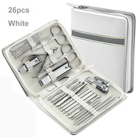 Meilleure Vente Kit de 26 Pièces Coupe-Ongles et Ciseaux en Acier Inoxydable, Soin des Cuticules, Manucure Pédicure Portable pour Adultes
