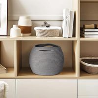 Panier de rangement en coton tissé moderne décoratif, panier rond pour plantes écologique pour une utilisation en intérieur, organisateur mignon pour la chambre de bébé