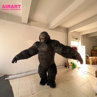 Costume de gorille gonflable noir, costume d'animal gonflable pour adulte pour exposition