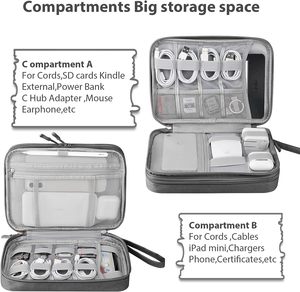 Free Sample Canvas <b>Cable</b> File <b>Bag</b> with 6 Detachable Dividers Zipper Closure High Capacity for Cords & DJ Gear - Product Image 3
