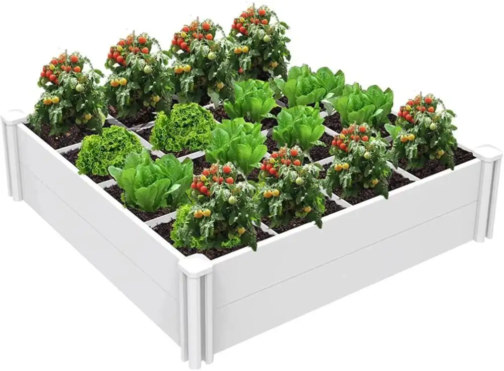 Zhejiang PVC manufacturer vinyl Planter Box  plastic Cheap Yard Fencing Flower Bed