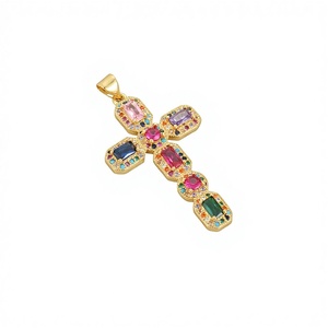 Pendentif unisexe Jésus LUOYUNE en laiton plaqué or 18 carats, croix religieuse San <span class=keywords><strong>Judas</strong></span>, hip-hop, zircon cubique, vente en gros - Product Image 3