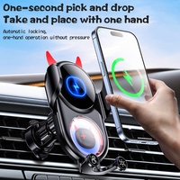 Soporte móvil Flexible de sujeción automática de 15W con superventas, soporte de carga rápida, soporte de cargador de coche inalámbrico con detección táctil