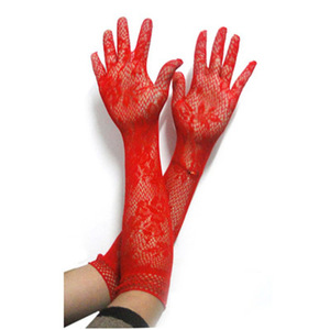 Accesorios de lencería: guantes de encaje transparentes, guantes de malla negros, guantes cortos de encaje para boda con dedos. - Product Image 2