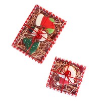 Couvercle transparent et base boîte de luxe grand panier de noël boîte-cadeau biscuit au chocolat aux fraises emballage alimentaire pliable boîte de stock or