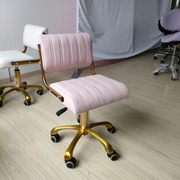 Tabouret de salon moderne de luxe en or blanc Tabouret de pédicure rotatif