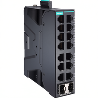 Commutateur géré Moxa SDS-3016-2GSFP-T 16 ports Gigabit Ethernet 24V IEEE 802.3 Rail DIN Industriel Entreprise