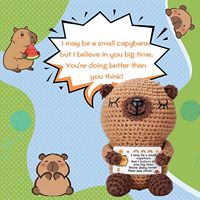Peluche Capybara Tortue au Crochet Fungi Fun avec Carte Émotionnelle Motivante – Décoration Mignonne et Cadeau Positif pour Femmes, Adultes et Thérapeutes