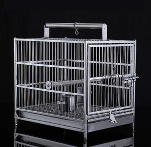 Grande cage à oiseaux pliable carrée en acier inoxydable 304 King Kong pour calopsites et mynas - Luxe, Écologique, Intérieur/Extérieur - Product Image 1