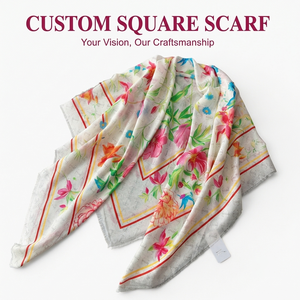 Custom Printed <b>Square</b> <b>Scarf</b> <b>Silk</b> Feel Fashion Head <b>Scarf</b> Neck Hair <b>Scarf</b> Personalized Floral Design OEM ODM Manufacturer - Product Image 1