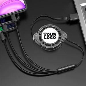 Câble de charge rapide USB 3 en 1 personnalisé avec logo pour iPhone 13 14 15 – Vente en gros promotionnelle - Product Image 1