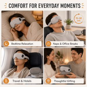 Máscara Ocular Térmica Inalámbrica, Compresa Caliente Recargable para Dormir y Viajar, OEM ODM - Product Image 3