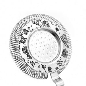 Colador Hawthorne de Acero Inoxidable con Diseño Tiki Hawaiano, Mango Largo y Duradero para Filtrar Cócteles y Vino - Product Image 2