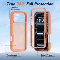Coque de protection intégrale antichoc robuste double couche TPU+PC pour iPhone 17 Pro Max